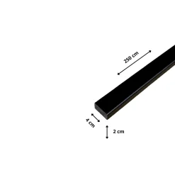 Wood&Sens Lot de 15 Tasseaux Pin Abouté Peint Noir, L.250 cm x l.2 cm, Ep.4 cm