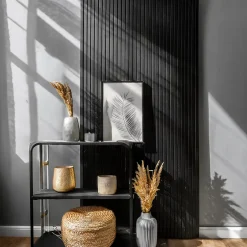 Wood&Sens Lot de 15 Tasseaux Pin Abouté Peint Noir, L.250 cm x l.2 cm, Ep.4 cm