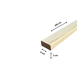 Lot de 15 Tasseaux Pin Abouté Sans Nœuds, L.250 cm x l.2 cm, Ep.4 cm-Wood&Sens Discount