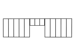 Vente-unique Lot de 2 verrières atelier avec imposte en aluminium thermolaqué - 2 x L150 x H105 + L83 x H40 cm - Noir - BAYVIEW