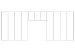 Vente-unique Lot de 2 verrières atelier avec imposte en aluminium thermolaqué - 2 x L120 x H130 + L83 x H40 cm - Blanc - BAYVIEW