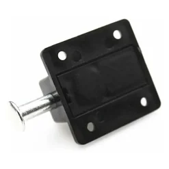 Deko Lot de 4 verrous de porte automatique à ressort avec bouton à ressort Noir