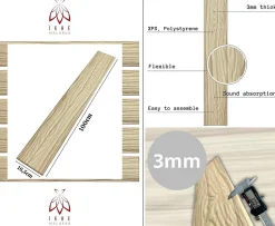 Ikhemalarka 20m² - 120 pièces de panneaux polystyrène, panneaux de plafond, panneaux muraux, décors, imitation pour plafonds - P4-12