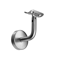 AICA Sanitaire Main courante - acier inox 304 - 180cm - Rampe escalier mural avec embouts - Pour intérieur et extérieur - Avec supports muraux