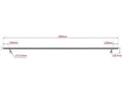 Main courante - acier inox 304 - 200cm - Rampe escalier mural avec embouts - Pour intérieur et extérieur - Avec supports muraux-AICA Sanitaire Clearance