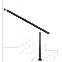 Main courante 1.2 m noir inox 201 fixation sol et mur escaliers intérieur extérieur by Aica-AICA Sanitaire Hot