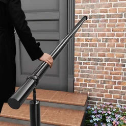 Main courante 1.2 m noir inox 201 fixation sol et mur escaliers intérieur extérieur by Aica-AICA Sanitaire Hot