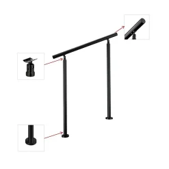 AICA Sanitaire Main courante 1.2 m noir mat inox 201 installation verticale escaliers rampes intérieur extérieur by Aica