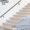 AICA Sanitaire Main courante 80cm diam 42.4mm inox 304 Argent avec 2 supports - rampe escalier murale