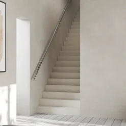 AICA Sanitaire Main courante 80cm diam 42.4mm inox 304 Argent avec 2 supports - rampe escalier murale