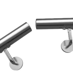 AICA Sanitaire Main courante 80cm diam 42.4mm inox 304 Argent avec 2 supports - rampe escalier murale