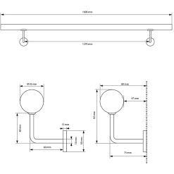 Main courante escalier en acier inoxydable rampe barre appui rambarde 160 cm-ECD Germany Online