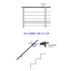 Main courante sapin pour pose murale ou garde-corps, Moka-Kordo Online