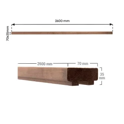 Main courante sapin pour pose murale ou garde-corps, Moka-Kordo Online