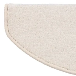 Marchettes d'escalier Dynasty Velours, antidérapantes, Crème, Semi-Circulaire, 23,5 x 65 cm --Floordirekt New