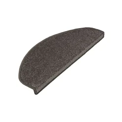 Marchettes d'escalier Dynasty Velours, antidérapantes, Anthracite, Semi-Circulaire, 23,5 x 65 cm --Floordirekt Sale