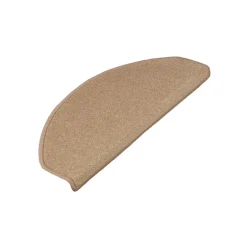 Floordirekt Marchettes d'escalier Dynasty Velours, antidérapantes, Marron clair, Semi-Circulaire, 23,5 x 65 cm -