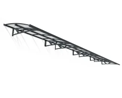 Canopia by Palram Marquise de Porte Amsterdam 890X140 cm Grise en Acrylique et aluminium