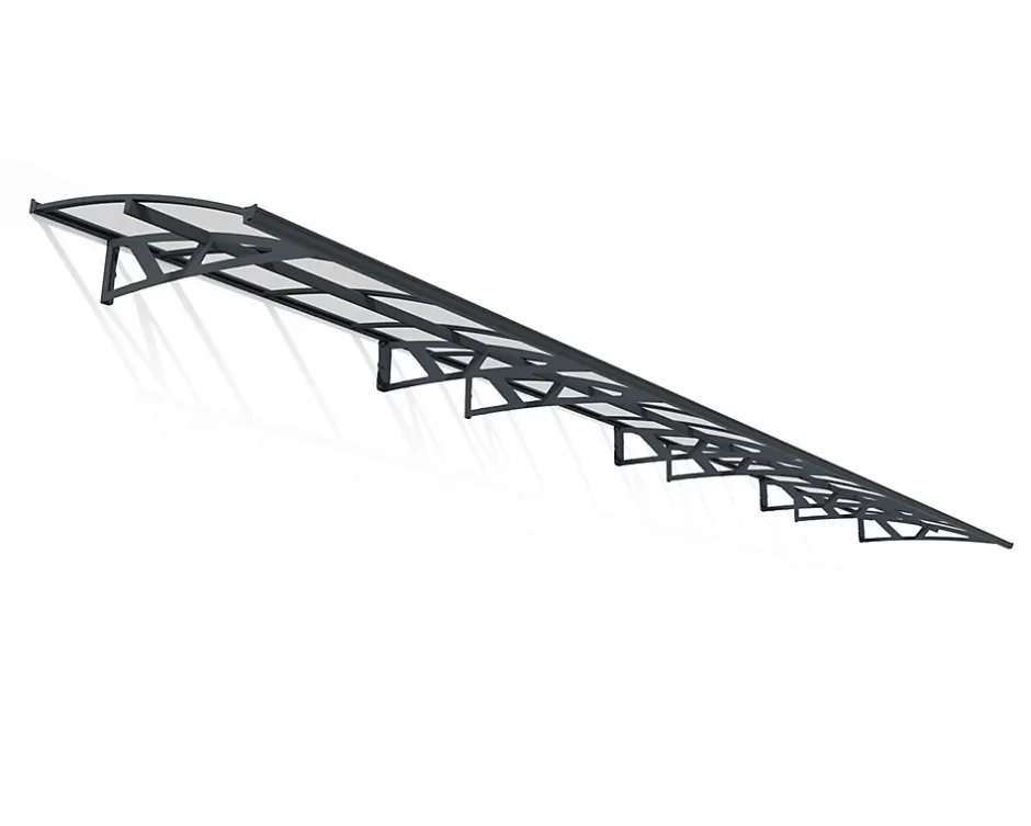 Canopia by Palram Marquise de Porte Amsterdam 890X140 cm Grise en Acrylique et aluminium