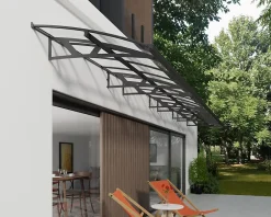 Canopia by Palram Marquise de Porte Amsterdam 890X140 cm Grise en Acrylique et aluminium