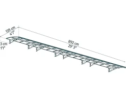 Canopia by Palram Marquise de Porte Amsterdam 890X140 cm Grise en Acrylique et aluminium
