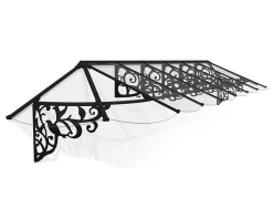 Canopia by Palram Marquise de porte Lily 88 x 473 cm Noire en Acrylique et aluminium