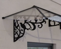 Canopia by Palram Marquise de porte Lily 88 x 473 cm Noire en Acrylique et aluminium