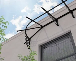 Canopia by Palram Marquise de porte Lily 88 x 473 cm Noire en Acrylique et aluminium