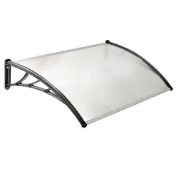 Terre Jardin Marquise de porte transparente 300 x 80 cm - Grande couverture -