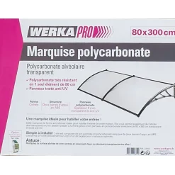Werka Pro Marquise en polycarbonate 2 panneaux