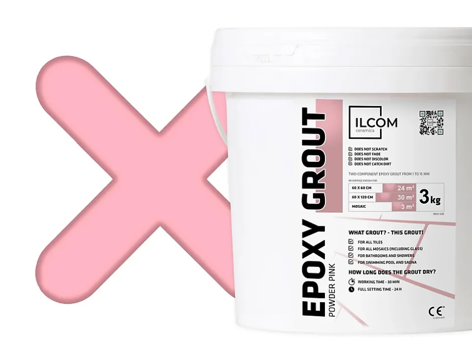 Mastic époxy bi-composant pour le remplissage des joints - Rose - 3Kg-Ilcom New