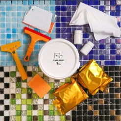 Ilcom Mastic époxy bi-composant pour le remplissage des joints - Or métallique - 1Kg