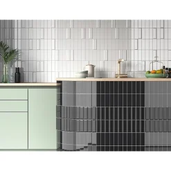 Mini Brick Ikon Lisse White Série Revêtement Porcelaine Premium 5x15cm-Lux Mosaic New