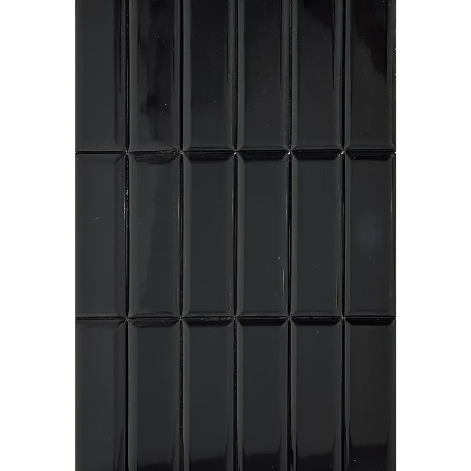 Mini Brick Ikon Pillow Black Série Revêtement Porcelaine Premium 5x15cm-Lux Mosaic Best