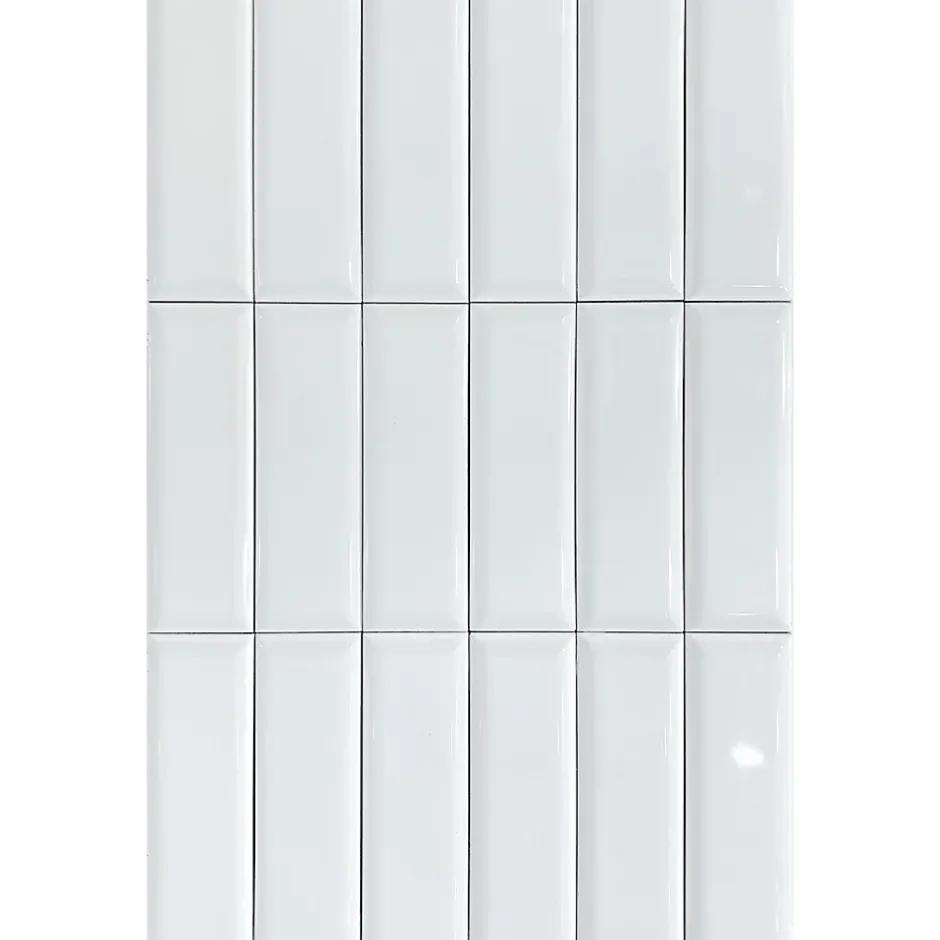 Lux Mosaic Mini Brick Ikon Pillow White Série Revêtement Porcelaine Premium 5x15cm