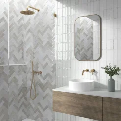 Mini Brick Série Calpe Greige Porcelaine Premium 5x15cm.-Lux Mosaic Best