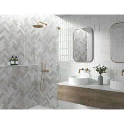 Mini Brick Série Calpe Greige Porcelaine Premium 5x15cm.-Lux Mosaic Best