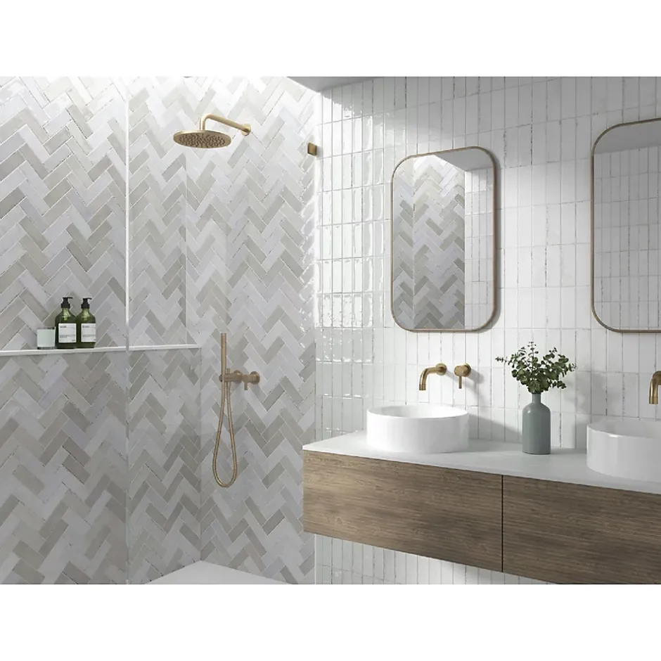 Mini Brick Série Calpe Greige Porcelaine Premium 5x15cm.-Lux Mosaic Best