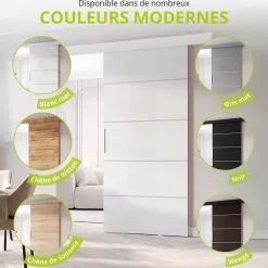 porte coulissante CLEAN B 106 cm Portes de chambre, Blanc-MINIO go for it New