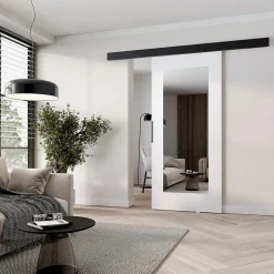 MINIO go for it , porte coulissante PRIM, 106 cm, avec miroir, Blanc / Noir