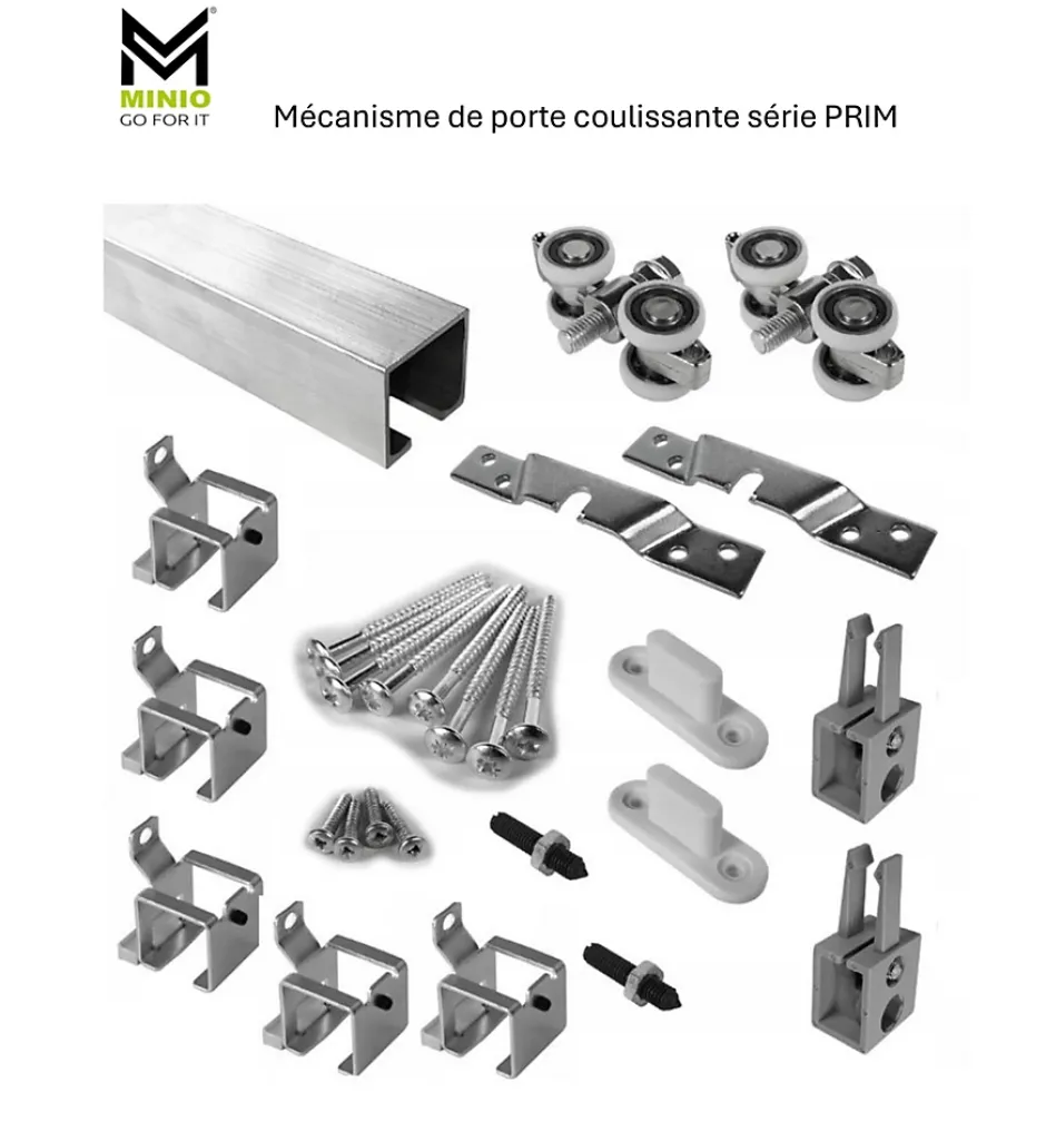 MINIO go for it , porte coulissante PRIM, 106 cm, avec miroir, Blanc / Noir