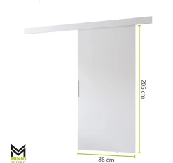 , porte coulissante PRIM A 86 cm, Poignée noire, Chêne Wotan / Noir-MINIO go for it Discount