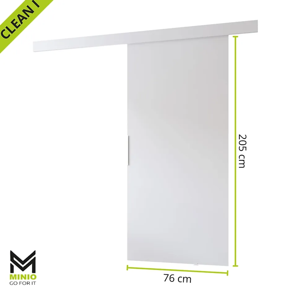 , porte coulissante CLEAN I 76 cm portes de chambre, avec miroir, Chêne Wotan-MINIO go for it Best
