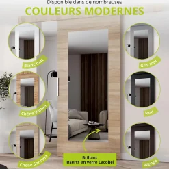 , porte coulissante CLEAN I 76 cm portes de chambre, avec miroir, Chêne Wotan-MINIO go for it Best