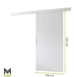 , porte coulissante PRIM, 106 cm, avec miroir, Chêne Wotan / Noir-MINIO go for it Outlet