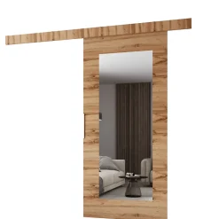 MINIO go for it , porte coulissante CLEAN I 86 cm portes de chambre, avec miroir, Chêne Wotan