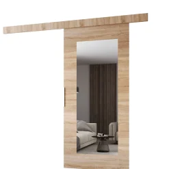 , porte coulissante CLEAN I 76 cm portes de chambre, avec miroir, Chêne Sonoma-MINIO go for it Sale