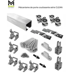 , porte coulissante CLEAN I 76 cm portes de chambre, avec miroir, Blanc-MINIO go for it