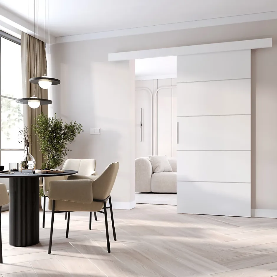 porte coulissante CLEAN B 96 cm Portes de chambre, Blanc-MINIO go for it Clearance