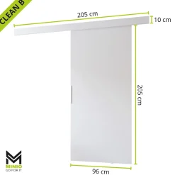 porte coulissante CLEAN B 96 cm Portes de chambre, Blanc-MINIO go for it Clearance